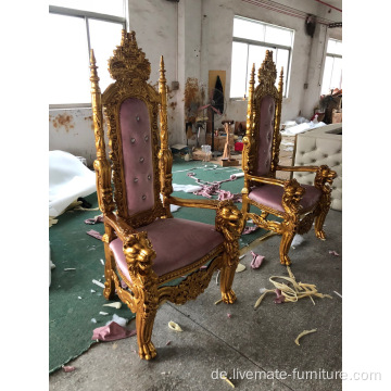 Großhandel Luxus Holzgold Antike Thron Pedikürestühle